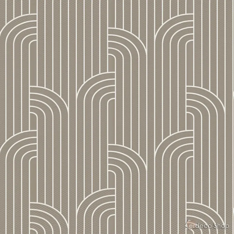 Vision Z76018 Art Deco kemer desenli duvar kağıdı, bej, modern, sanatsal, kavisli