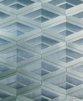 Vision Z76050 Füme Mavi 3D Geometrik Baklava Duvar Kağıdı